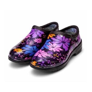 Sloggers Floral Garden Clogs Womens 9 Made in USA Waterproof Comfort Shoes